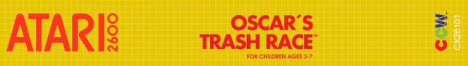 Oscar's Trash Race logo for Atari 2600